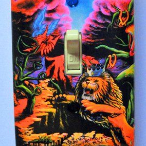 Blacklight Light Switch Cover Plate Trippy Cool Glow Hippie Decor Surreal Art